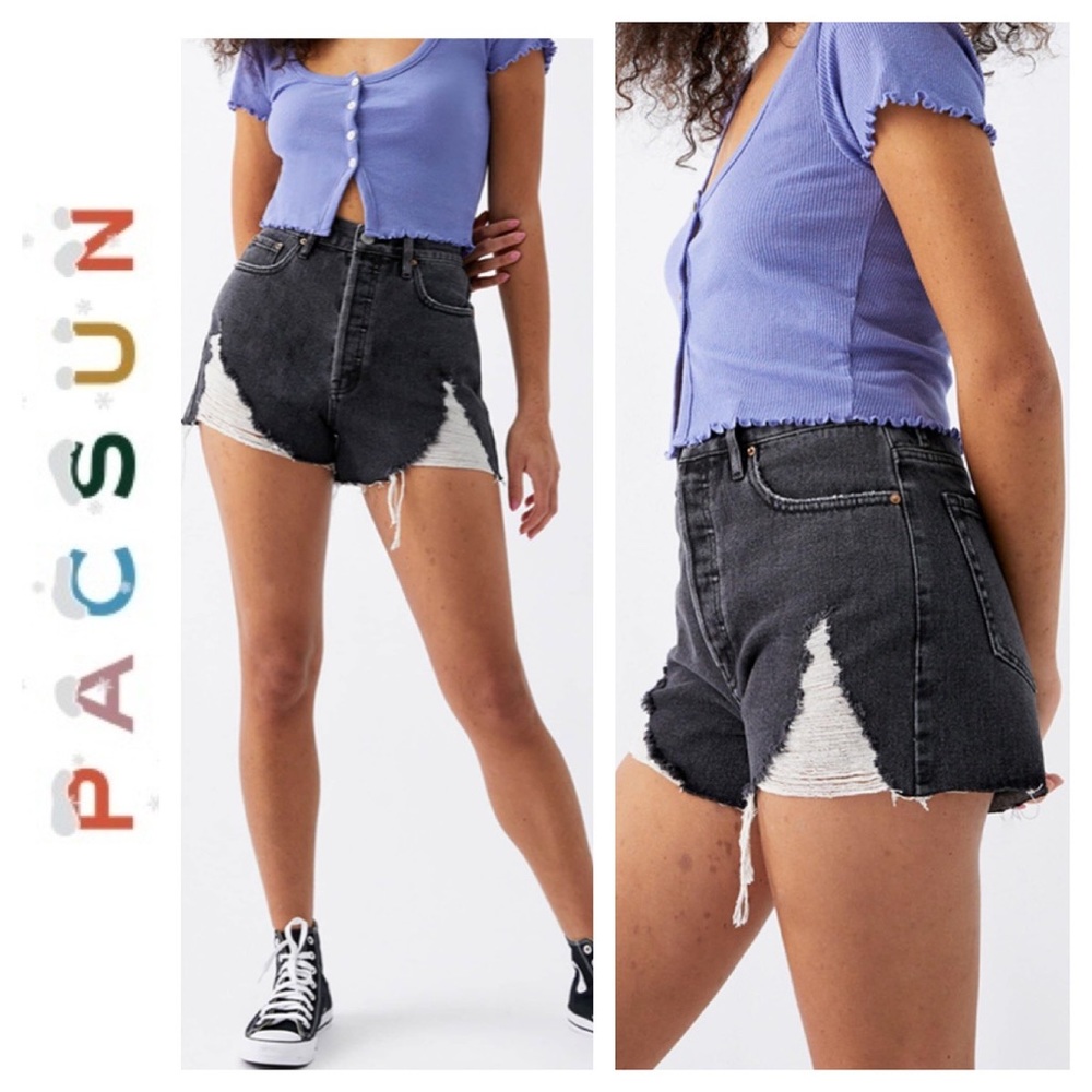 💙NWT PacSun Ultra High Rise Vintage Short in Checker Black Size 29